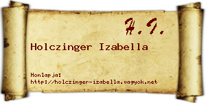 Holczinger Izabella névjegykártya